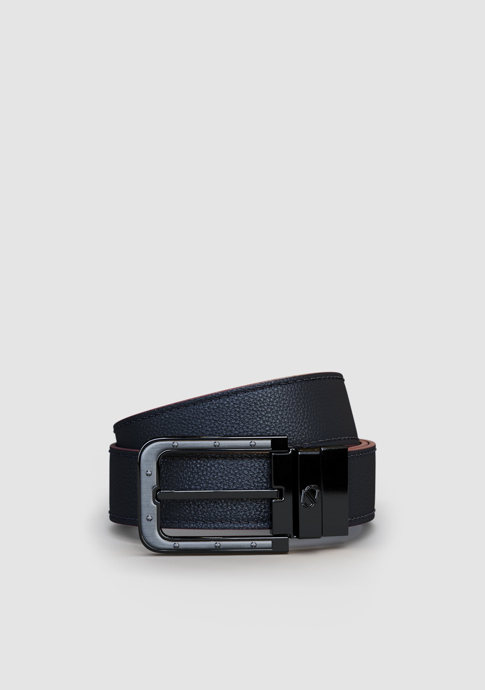 SN25 Odysseus Black Graphite Calf Leather Belt