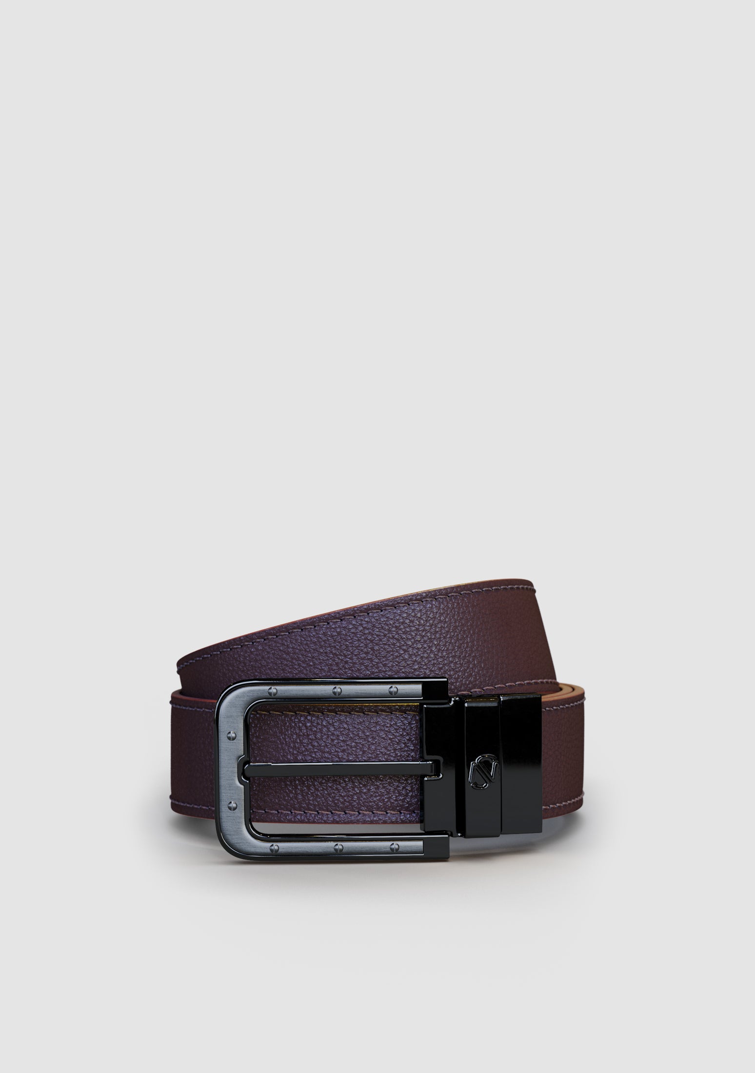 SN25 Odysseus Black Graphite Calf Leather Belt