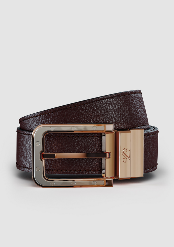 Odysseus Rose Gold Black & Brown Belt