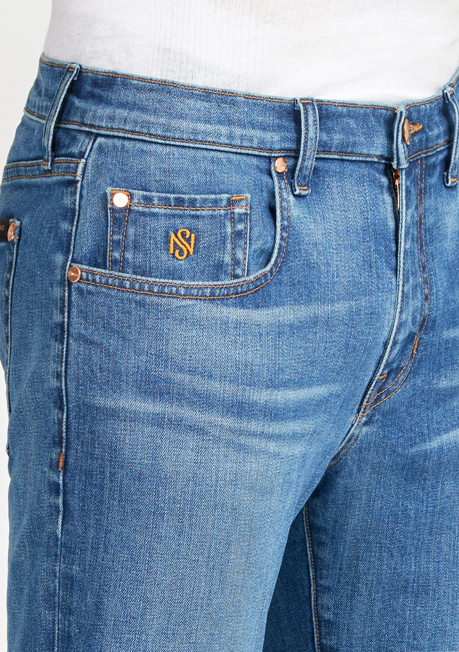 SN18 Men's Brentwood Slim Denim Jeans Lyon Blue